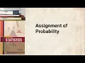 Assignment of probabilities Ch 11 Lec 11