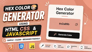 Hex Color Generator using HTML CSS JavaScript JavaScript Mini Project