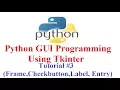 Python GUI Programming using Tkinter Using Label Entry Frame Checkbox