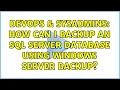DevOps SysAdmins How can I backup an SQL Server database using Windows Server Backup