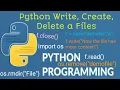 Python File Write Create Delete file Python Tutorial for Beginners