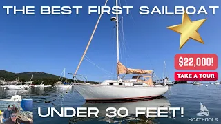 The Best FIRST Sailboat Under 30 Feet! This MAINE made Sabre 28 for $22k is IDEAL. FULL TOUR!