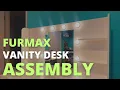 Furmax Vanity Desk with Mirror LED Lights and Power Outlet Assembly Ragin Makeup Vanity With USB