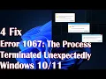 4 Fix Error 1067 The Process Terminated Unexpectedly in Windows