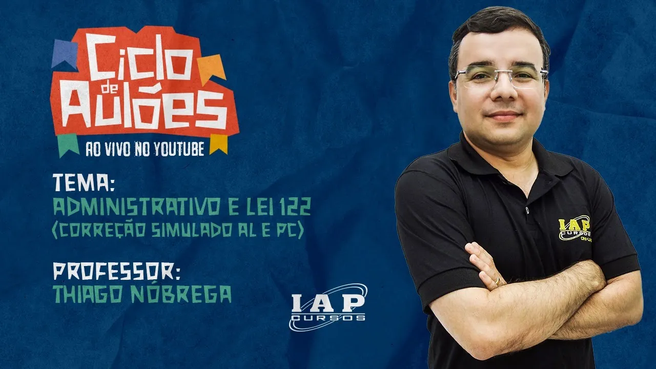 LIVE: D. ADMINISTRATIVO E LEI 122 -  CORREÇÃO DO SIMULADO DA PC-RN E AL-RN