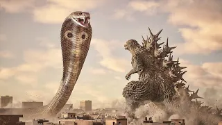 Godzilla Minus One Attacks a Massive Cobra
