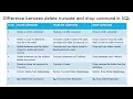 Difference Between Delete Truncate and Drop Command