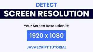 Detect Screen Resolution With Javascript