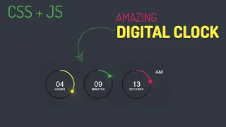 Amazing Working Digital Clock using Html CSS SVG Javascript
