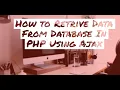 Retrive Data From Database Using Php And Ajax