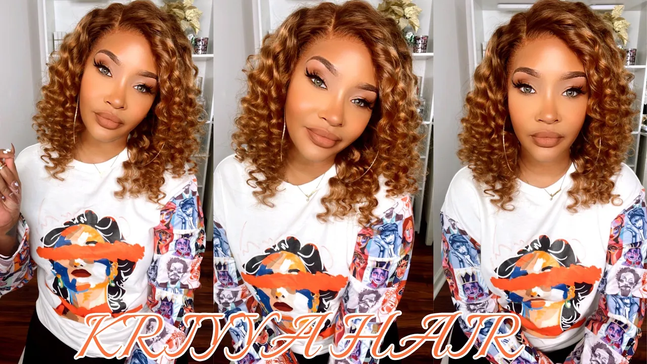 WATCH ME INSTALL & TRANSFORM THIS HONEY BLONDE DEEP WAVE WIG| FT. KRIYYA HAIR