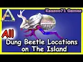 Dung Beetle Locations on The Island Ark