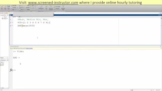 MATLAB Mean Median Min Max