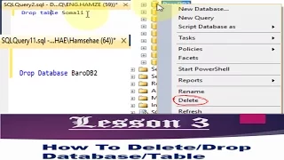 Lesson 3 How to DROP Database and Table