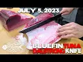 Dalstrong 17 Tuna Slicing Knife on a Bluefin Tuna - Sushi World Orange County CA