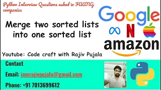 10 Merge Two Sorted Lists into One Sorted List using Python