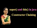 Constructor Chaining in java super and this in java free java placement course