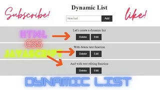 Build an Interactive Dynamic List with HTML CSS and JavaScript