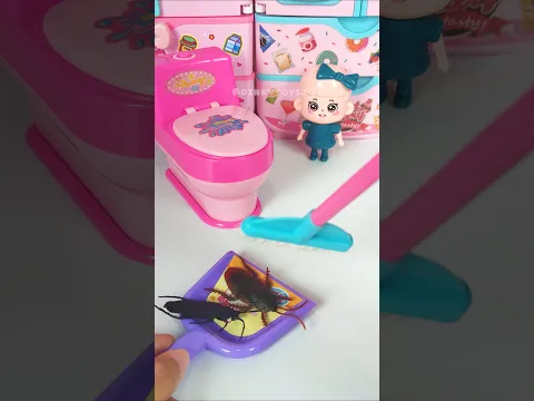 Bathroom Cleaning Cockcroaches Playset Toys, Satisfying With Unboxing ASMR Videos Pinky Toys