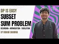 Subset Sum Problem Recursion Memoisation Tabulation DP-8