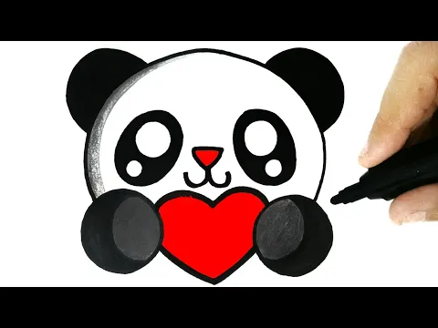 Download MP3 How to Draw a panda | como desenhar um panda | como dibujar un panda | DIBUJOS KAWAII