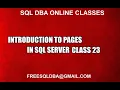 Introduction to Pages in SQL SERVER Class 23