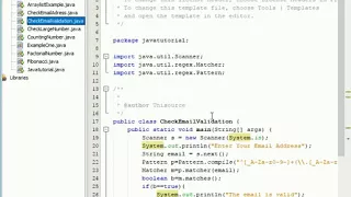 Check Email with regular expression in java