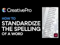 InDesign How to Standardize the Spelling of a Word Using GREP Tutorial
