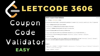 Coupon Code Validator Leetcode 3606 Solution C