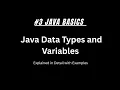 Java Data Types Variables Explained in Detail All Types with Examples Java Basics for Beginner