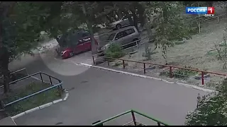 В Омске ветка дерева упала на автомобиль