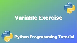 Variable Exercise Python Programming for Beginners 2020