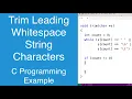 Trim Leading Whitespace String Characters C Programming Example