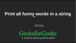 Print all funny words in a string GeeksforGeeks