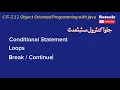 Java Control Statements in Urdu Conditional Statements Loops Break Continue DAE CIT