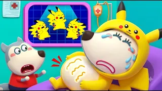 ¡Mamá Pikachu, esfuérzate! 🤰😱 Cuidando a mamá embarazada | Dibujos para Niños | Wolfoo en español