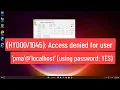 Fixed Xampp Access denied for user pma localhost using password YES