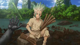 شاب اتولد من الحجاره بعد ثلاث الاف سنه وانقذ العالم ملخص انمى دكتور ستون موسم الرابع 