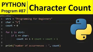 Python Program - Count Number of Occurrence of a Character in String in Python