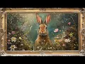 Vintage Easter Bunny Painting Gold Frame for Your TV Cute Easter Art Frame TV Art Screensaver
