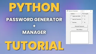 Password Generator and Manager with GUI Python Projects for Beginners tkinter tutorial