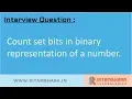 Count the number of set bits in binary representation of an integer