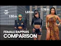 Female Rappers by Height 3D Comparison