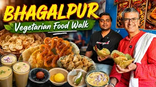 Best Bhagalpur vegetarian food walk l Bhunja, Sattua, Kachori Jalebi, Parwal Mithai, Handi Chai