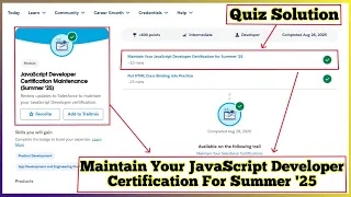 JavaScript Developer Certification Maintenance Summer 25 Maintain Your JavaScript Developer
