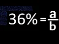 36 to fraction 36 percent to fraction convert percentage to fraction