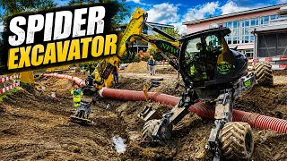 Spider Excavator Restoring Stream Bed