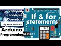 Arduino programming if for statements Rational Boolean operators Controlling LED counting