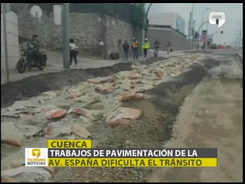 Trabajos de pavimentación de la av. España dificulta el tránsito