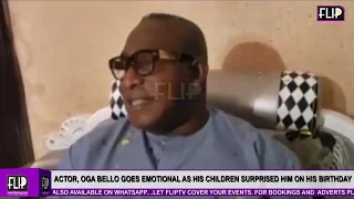 actor oga bello goes emotional as his children surprised him on his birthday